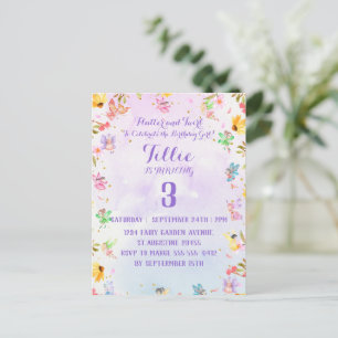 Fairy Flutter och Twirl Födelsedagsinbjudan Vykort