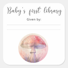 Fairy fly agaric - Baby först bibliotek Fyrkantigt Klistermärke