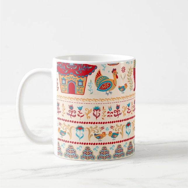 Fairy Forest Animals: Beige Background Kaffemugg (Vänster)