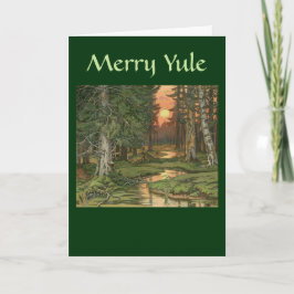 "Fairy Forest at Sunset" - Merry Yule-kort Helgkort