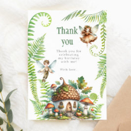 Fairy Forest Garden Gender Neutral 1:a födelsedag Tack Kort