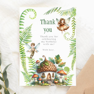 Fairy Forest Garden Gender Neutral 1:a födelsedag Tack Kort