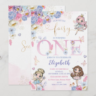 Fairy Forest Girl Birthday Inbjudningar