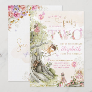 Fairy Forest Girl Birthday Inbjudningar