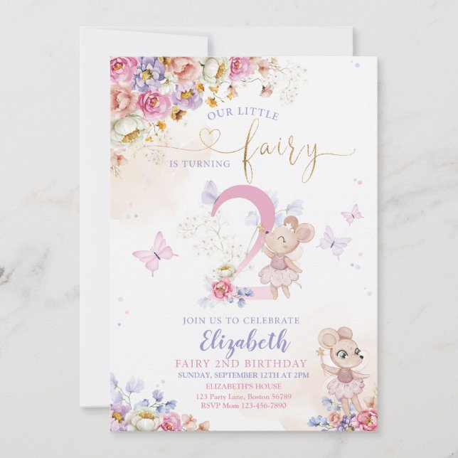 Fairy Forest Girl Birthday Magic Inbjudningar (Framsida)