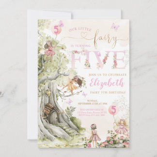 Fairy Forest Girl Birthday Magic Inbjudningar