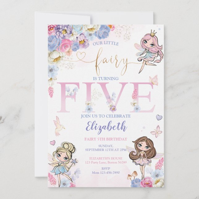 Fairy Forest Girl Birthday Magic Inbjudningar (Framsida)