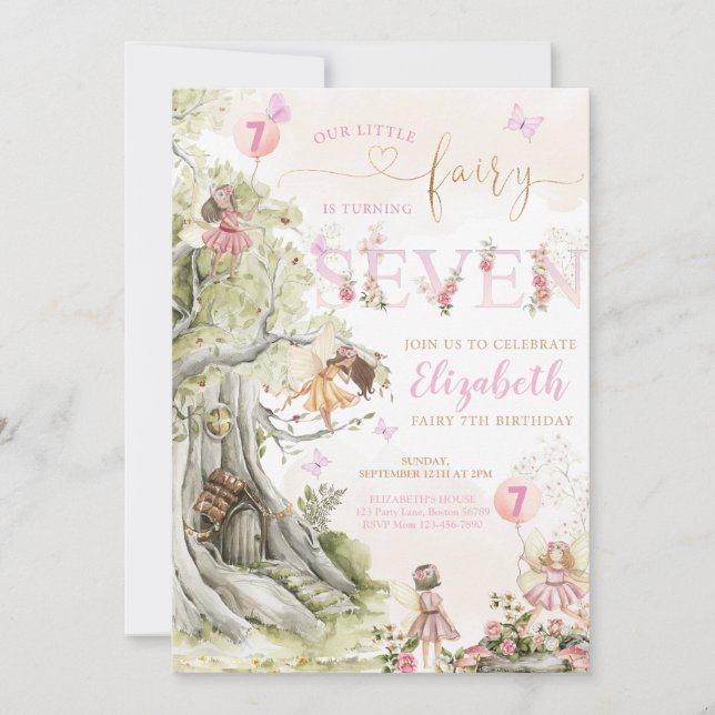 Fairy Forest Girl Birthday Magic Inbjudningar (Framsida)