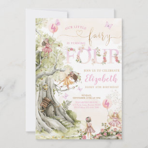 Fairy Forest Girl Birthday Magic Inbjudningar