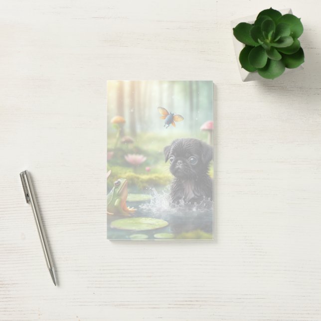 Fairy Forest Pug Memo Pad Post-it Block (Kontor)