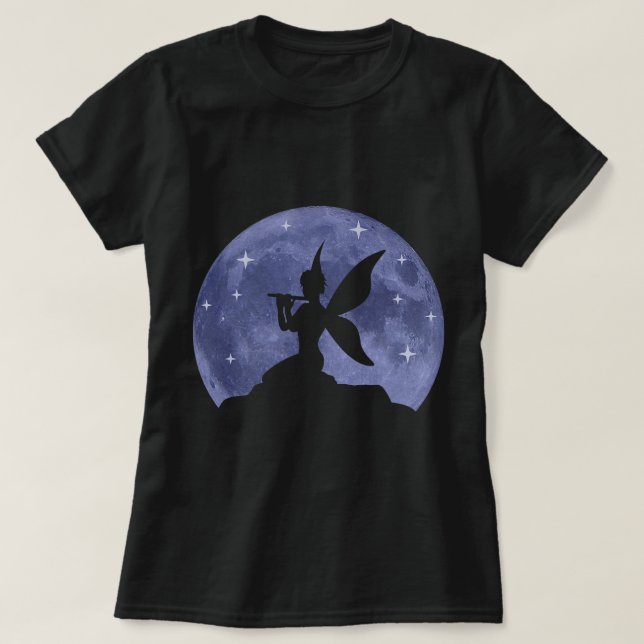 Fairy Full Moon Elf Måne Magic Fairy med Fairy WiF T Shirt (Design framsida)