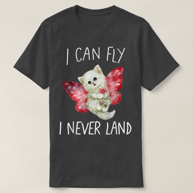 Fairy Funny Cute Cat Cat Kitten Flied Butterf T Shirt (Design framsida)