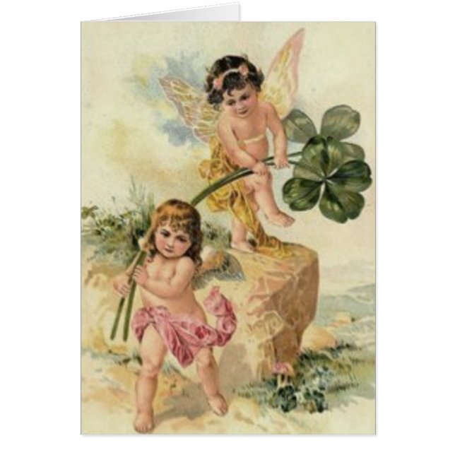 Fairy Fyrklövrare Fey Hälsningskort (Framsidan)