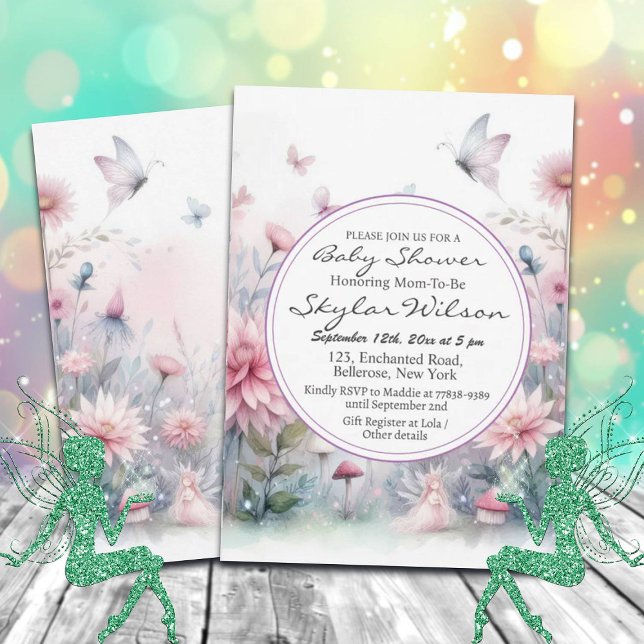 Fairy Garden Baby Shower Inbjudningar (Skapare uppladdad)