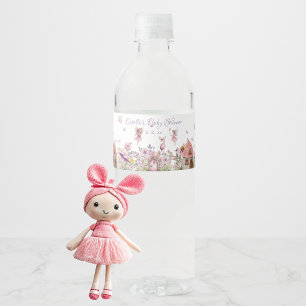 Fairy Garden Baby Shower Vattenflaska Etikett