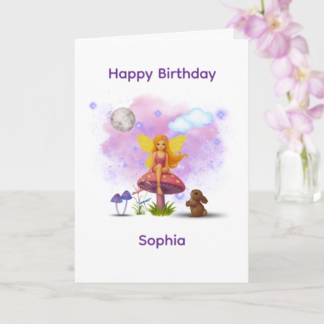 Fairy Garden Birthday Card Kort (Orkide)