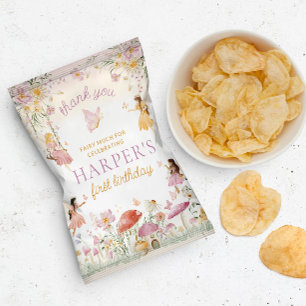 Fairy Garden Birthday Chip Bag Wrapper Reklamblad