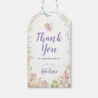 Fairy Garden Birthday Favor Tags, Thank You Labels Presentetikett