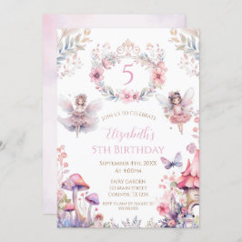 Fairy Garden Birthday Party Invitation Inbjudningar