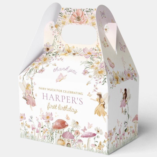 Fairy Garden Birthday Presentaskar (Fairy Birthday Favor Box)