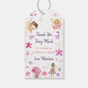 Fairy Garden Blommigt Birthday Presentetikett