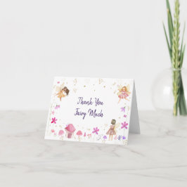 Fairy Garden Blommigt Birthday Tack Kort