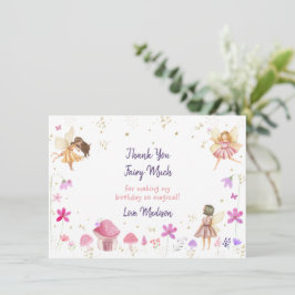 Fairy Garden Blommigt Birthday Tack Kort