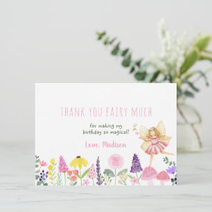 Fairy Garden Blommigt Birthday Tack Kort