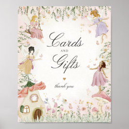 Fairy Garden Cards and Gifts Birthday Party Sign Poster