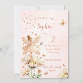 Fairy Garden Girl Photo Birthday-inbjudan Inbjudningar