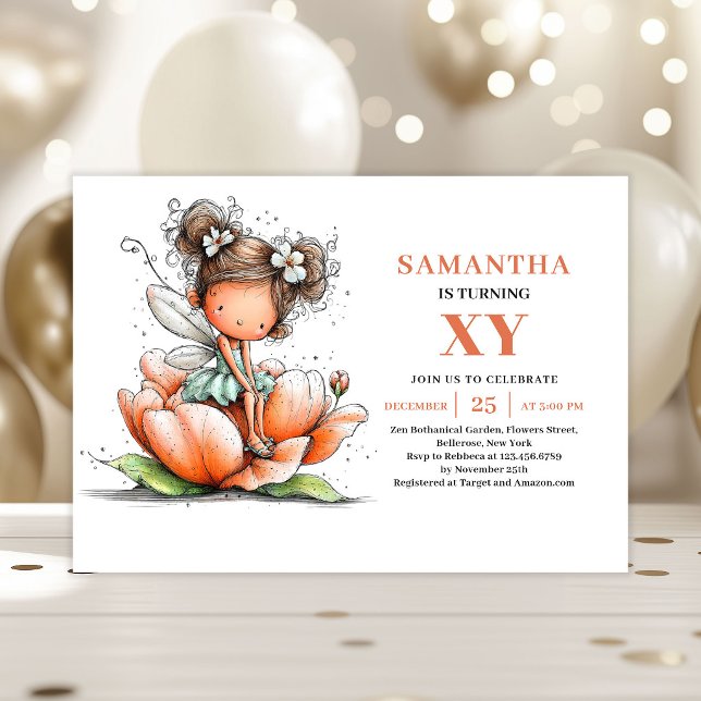 Fairy Girl 1st Birthday Magical Pastel invitation Inbjudningar (Fairy Girl 1st Birthday Magical Pastel invitation)