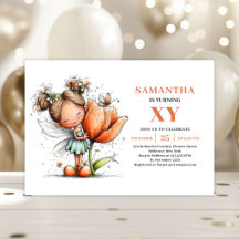 Fairy Girl Birthday Floral Magical invitation