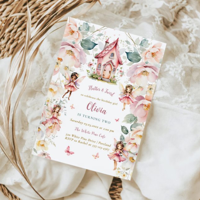 Fairy Girl Birthday Whimsical Enchancal Blommigt Inbjudningar (Skapare uppladdad)