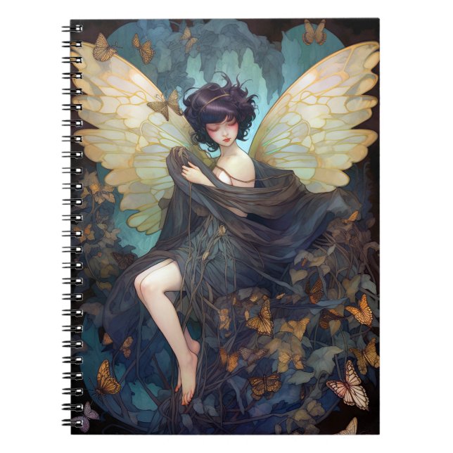 Fairy Girl Fantasy Art Anteckningsbok (Framsidan)