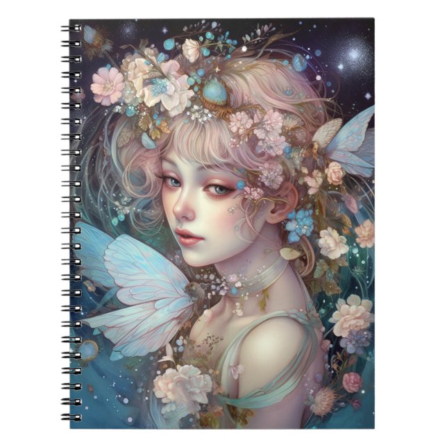 Fairy Girl Fantasy Art Anteckningsbok (Framsidan)