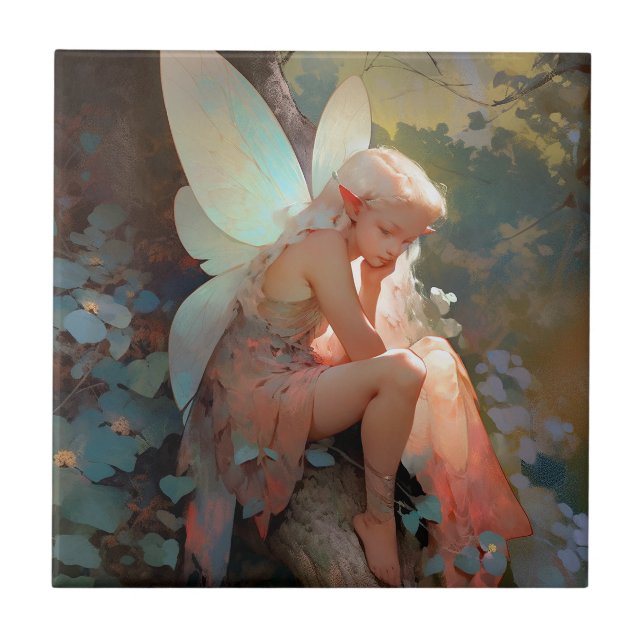 Fairy Girl Fantasy Art Kakelplatta (Framsidan)
