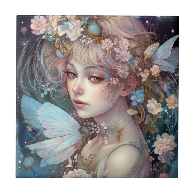 Fairy Girl Fantasy Art Kakelplatta (Framsidan)