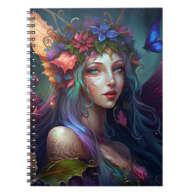 Fairy Girl Fantasy Art Notebook Anteckningsbok (Framsidan)