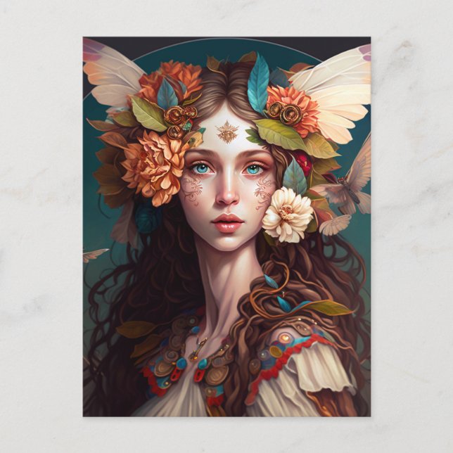 Fairy Girl Fantasy Art Postcard Vykort (Framsida)
