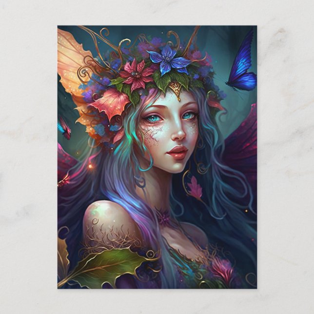 Fairy Girl Fantasy Art Postcard Vykort (Framsida)