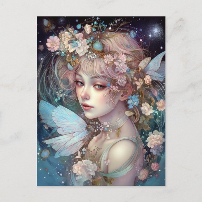 Fairy Girl Fantasy Art Vykort (Framsida)