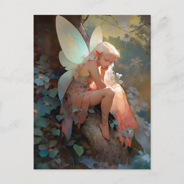 Fairy Girl Fantasy Art Vykort (Framsida)