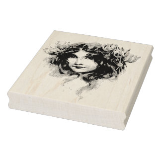 Fairy Girl Gypsy Vintage Rubber Frimärke Stämpel