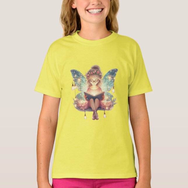 Fairy Girl Kärlek Reading T-Shirt (Framsida)