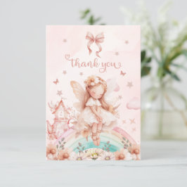 Fairy Girl Magic Tekanna Rainbow Photo Birthday Tack Kort
