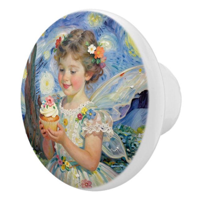Fairy Girl with Cupcake| Fairytale Knopp (Höger)