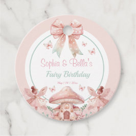 Fairy Girls Mushroom House Ribbon Twillingars Birt Gåvor Etiketter