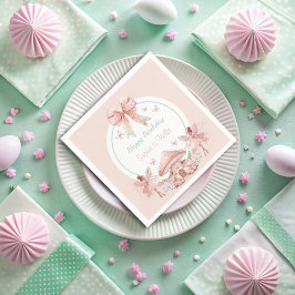 Fairy Girls Mushroom House Ribbon Twillingars Birt Pappersservett
