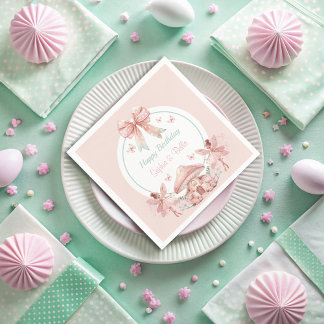 Fairy Girls Mushroom House Ribbon Twillingars Birt Pappersservett