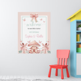 Fairy Girls Mushroom House Ribbon Twillingars Birt Poster